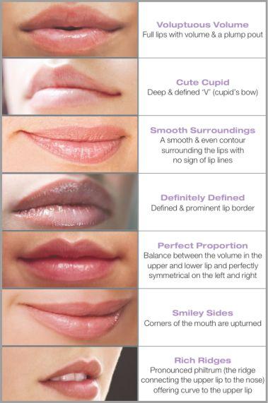chart of types of enhanced lips